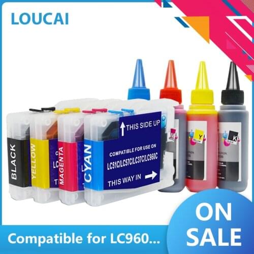 LC10 LC37 LC51 LC57 LC960 LC970 LC1000 Refillable ink cartridges for Brother DCP-130C DCP-330C 340CN MFC-685CW MFC-845CW MFC-88