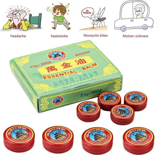 5PCS Summer Cooling oil Chinese Tiger Balm Red Refresh Oneself Treatment Of Influenza Cold Headache Relax Essential Oil