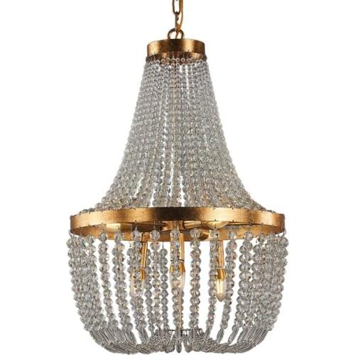 Chandelier living room simple retro creative personality Nordic bedroom lamp Jane European atmospheric crystal household light