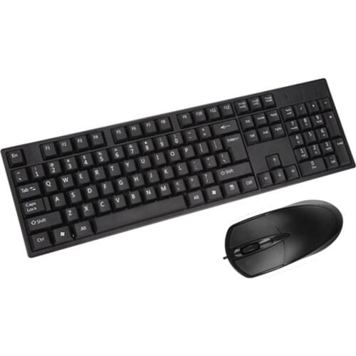Keyboard and Mouse Set Wired Ergonomic Mute Keycap Office Gaming USB Keyboard Mouse Desktop PC Keyboard