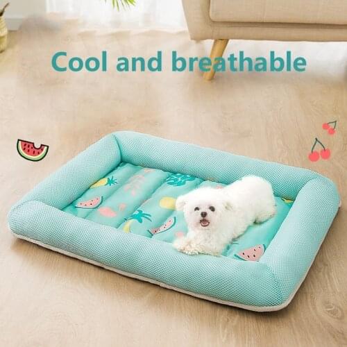 2021 new Summer Cooling Pet Dog Mat Ice Pad Dog Sleeping Mats For Dogs Cats Pet Kennel Top Quality Cool Cold Silk Bed