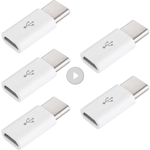 New 5PC Micro USB Female To Type C Male Adapter Converter Micro-B To USB-C Connector Charging Adapter Mobile Phone Accessories
