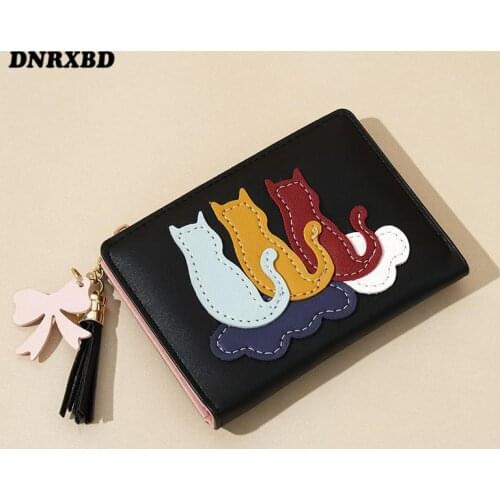 NEW Womens Wallet Short Coin Purse Simple Zipper Purses Fashion Wallets For Woman Tassel Card Holder Small Hasp Clutch For Girl