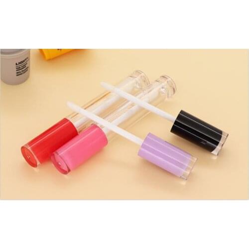 5ml ABS Empty Lip Gloss Tube Plastic Lip Balm Tubes with White/Pink/Red Cap Cylinder Small Lip Stick Samples 10/30/50pcs