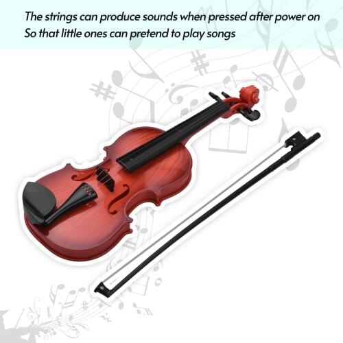 Violin Kids Toy Mini Electric Violin with 4 Adjustable Strings Violin Bow Children Musical Intrument Eduacational Toy