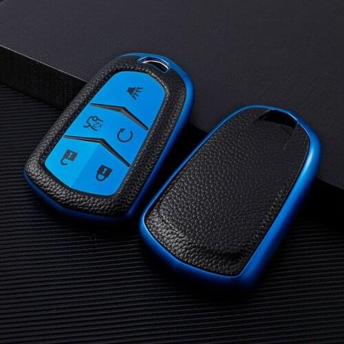 TPU Soft Car Key Cover For Cadillac Escalade CTS SRX XT5 ATS STS CT6 2019 Smart Keychain Leather Style Remote Protector Case