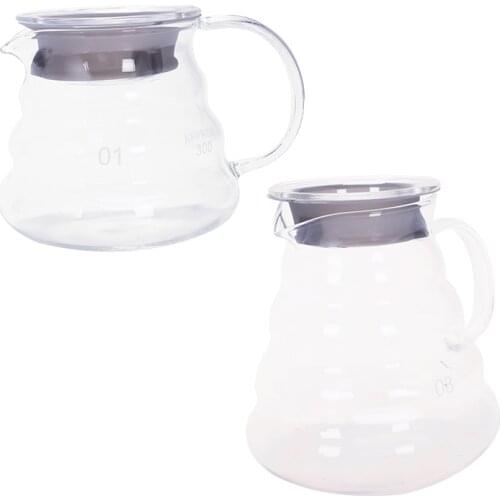 V60 Pour Over Glass Range Coffee Server Carafe Drip Coffee Pot Coffee Kettle Brewer Barista Percolator Clear