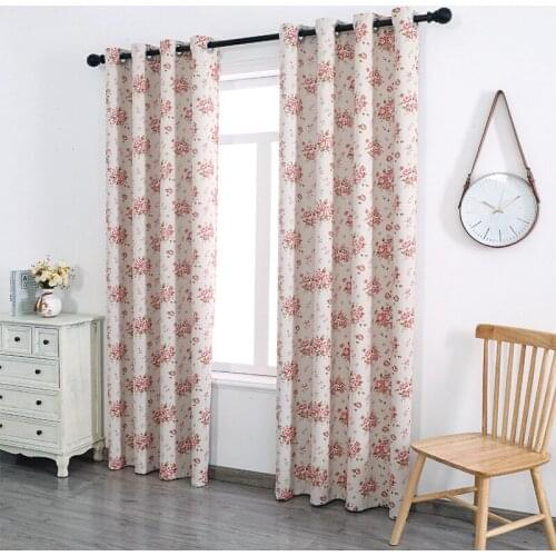 Nordic Style High Blackout Floral Printed Fabric Balcony Window Curtains for Home Living Room Bedroom Decoration Curtain