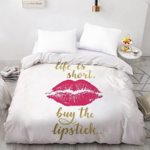 1PCS 3D Printed Red Color Big Lip Print Duvet Cover 140x200 Size Printing NO Pillowcases And NO Sheets Home Textiles Comforter