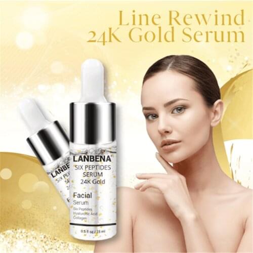 15ml 24K gold Perfection hexapeptide stock Wrinkle Moisturizing essence stock solution Liquid Shrink Face Cream Dry Skin Care