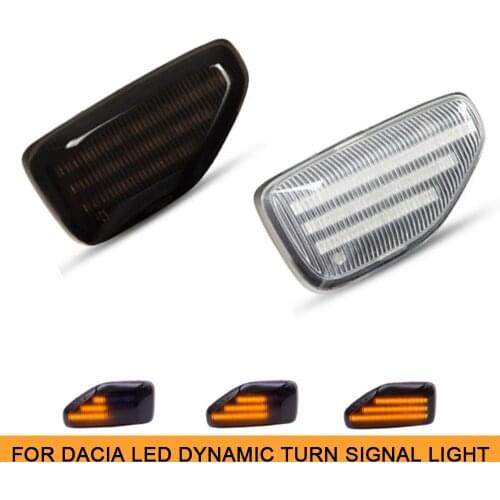 2Pcs Dynamic Amber LED Side Turn Signal Blinker Light for Dacia Logan II Sandero Duster 2018~ Car Styling Indicator Signal Light