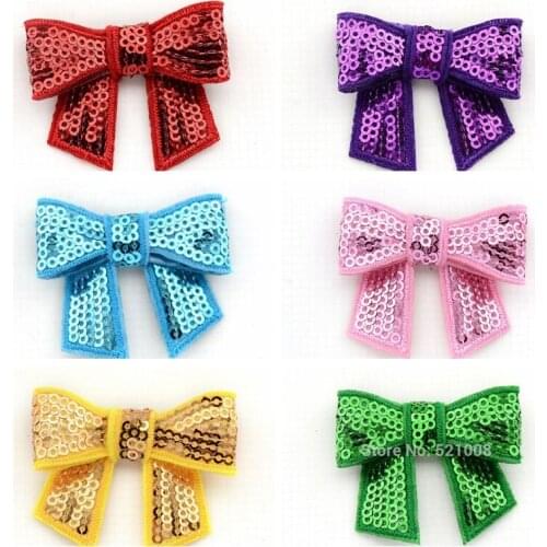 5pcs/lot Sequins Bowknot Kids Headdress Shiny Silver Slice Bow Fashion Hair Accessories DIY Headband Holiday Decorations