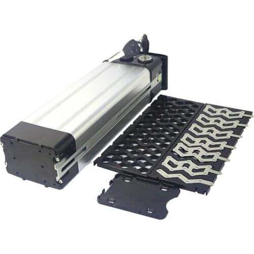 48V silver fish bicycle battery box plastic case Electric Bicycle stroage boxes with specified holder and Nickle strips