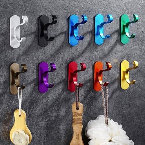 BVZ Aluminum Wall hooks Kitchen Cabinet Wall Cabinet Hook Bathroom Bedroom Living room Storage Strong Sticky Hooks Up