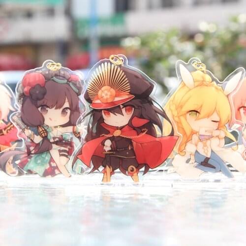 Anime Fate/Grand Order Katsushika Hokusai Okita Souji Oda Nobunaga Keychain Acrylic Keyring Cosplay Bag Pendant Toy Gift 7CM