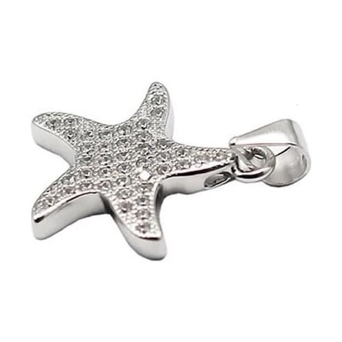 Beadsnice Sterling Silver Charm 925 Star Pendant with Stone Pendant for Women Necklace and Pendant Chain DIY ID30455