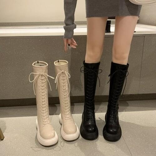 Martin boots womens boots knight boots straps fall/winter new style flat knee-length womens mid-high boots