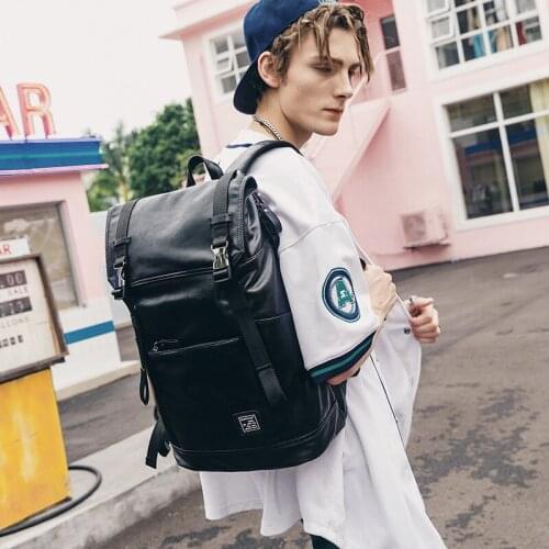 Brand Mens Leather High Quality Backpack Youth Travel Rucksack School Laptop Bags Male Business Shoulder Bag Mochila