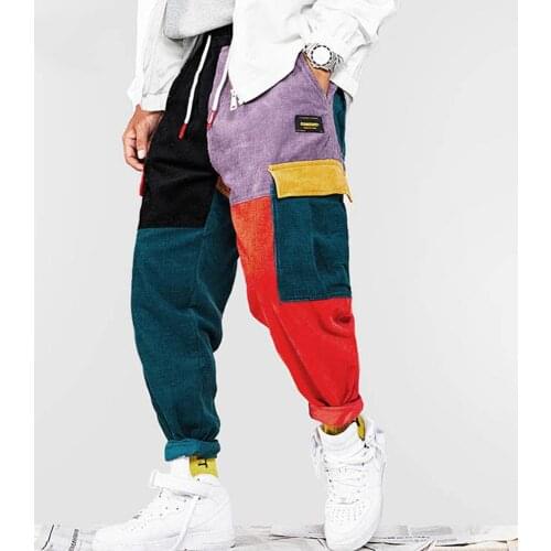 Hip Hop Streetwear Pants Men 2021 Sweatpants Harajuku Trousers Cotton Patchwork Cargo Pants Men Harem Pants Joggers Streetwear