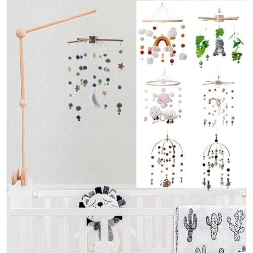 Bite Bites Wooden Bed Bell Baby Mobile Bracket Sock Rattle For Newborn Toys Developing DIY Accessories Crib Holder Arm Brackets