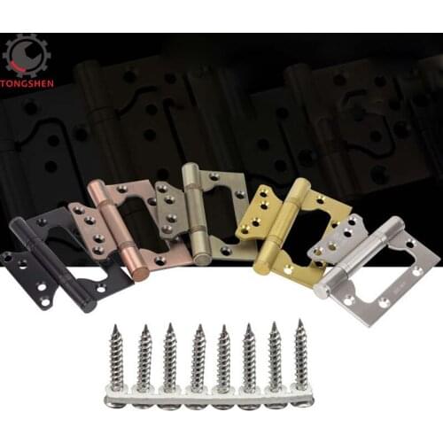 Stainless Steel Door Hinges Kitchen Cabinet Door Hinges Furniture Accessories 8 Holes Antique Door Interior Hinges