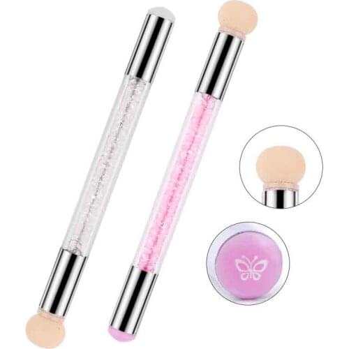 Double End Nail Art Gel Polish Color Gradient Brush & Transfer Stamping Blooming Dotting Pen Manicure Tool