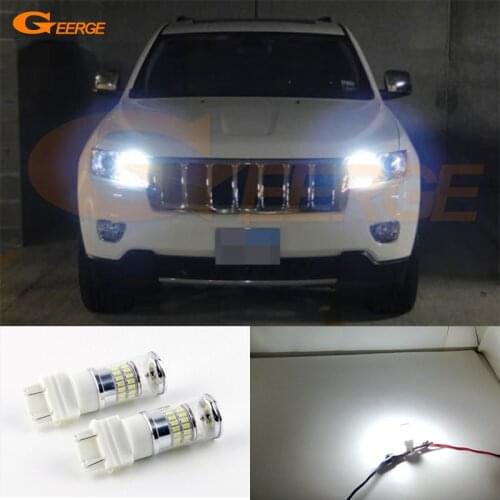 For Jeep Grand Cherokee 2011 2012 2013 2014 2015 HID headlight Ultra bright White Reflector 3157 LED Bulbs Daytime running light