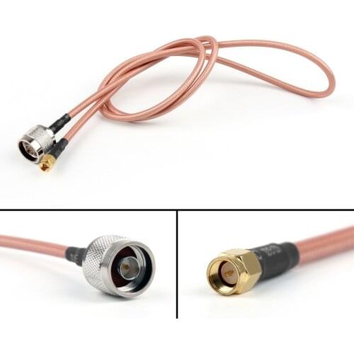 Areyourshop RG142 Cable N Male Jack Plug To SMA Male Adapter Connector Pigtail Coax Cable 3ft 1m 1PC