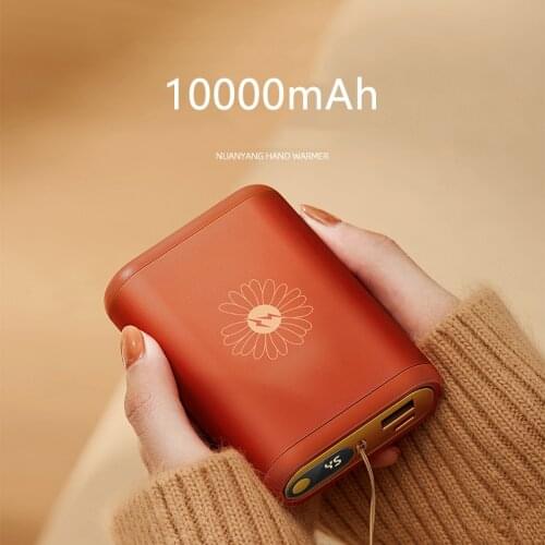 Pocket Hand Warmer Heater 10000mAh Powerbank Portable Charger Poverbank For iPhone 12 mini 11 Samsung S20 Xiaomi Power Bank Gift