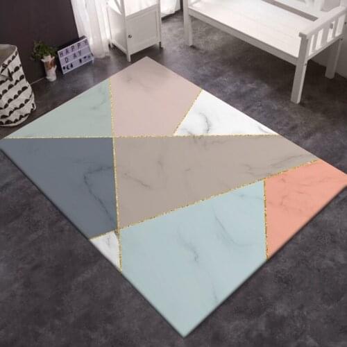 Nordic marble pattern carpet irregular geometric mosaic floor mat for living room bedroom bedside rug Custom large carpet 2.6m