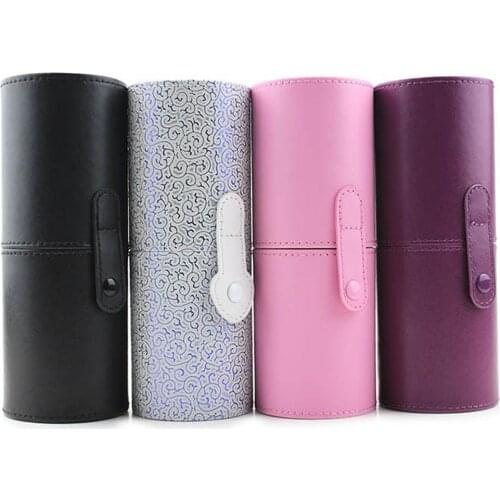 Travel Leather Cosmetic Brush Pen Holder Storage Makeup Empty Holder Makeup Display Case Brush Lipstick Desk Bathroom Organizer