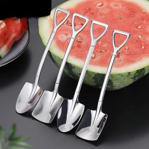 Creative Retro Stainless Steel Dessert Spoon Watermelon Ice Cream Scoop Flat Scoop 304