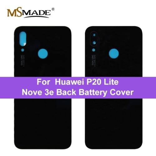 For Huawei P20 Lite Battery Cover Camera Glass Lens For Huawei Nova 3E Back Door Replacement Parts