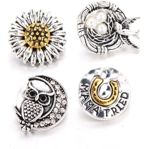 Hot sale New 10pcs/lot 18MM Snap Jewelry Metal Snap Buttons fit DIY Snap Bracelets bangle fashion Jewelry Women Jewelry 6587