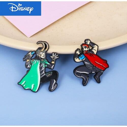 Disney Marvel Badge Thor Loki Brooch Enamel Pins Backpacks Cute Badge Gifts for Kids Pins for Clothes Metal Pins