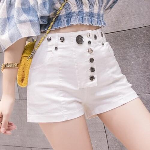 Fashion High Waist Shorts Girls Irregular Denim Shorts Bottoms Wide-legged Shorts Summer Women Jeans