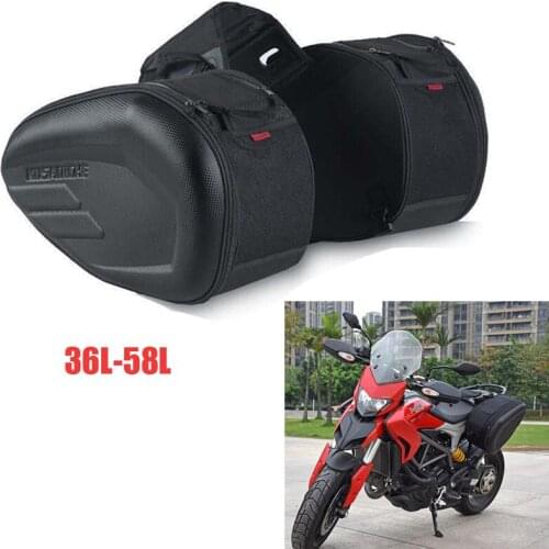 Motorcycle Helmet Travel Bags Suitcase Saddlebags and Raincoat 36L-58L+ Plastic Plates Racing Race Moto Side Bag for Yamaha