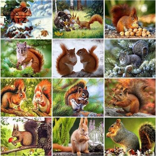 Cartoon Squirrel Diamond Painting Animal Embroidery Crossing Childrens Gift Jungle Mosaic Art Cross Stitch Home Decoration