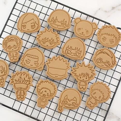 6/10Pcs/Set Anime Jujutsu Kaisen Itadori Yuuji DIY Cookies Mold Cartoon Figures Toys Baking Accessories Kids Children Birthday