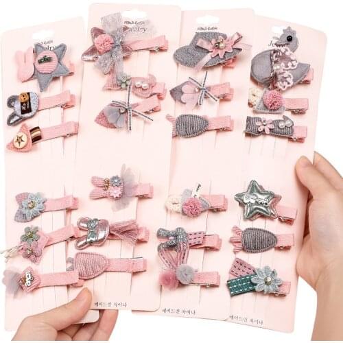 6 pcs Hair Clip Set Baby Girl Hair Clips Accessories Pins Kawaii Cute Hairclips Headdress Hairpin Kids Accesories Festival Pin