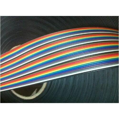 NEW 1M 40 Flat Color Rainbow Ribbon Cable wire Rainbow Cable, 40P colored cable IN STOCK for arduino