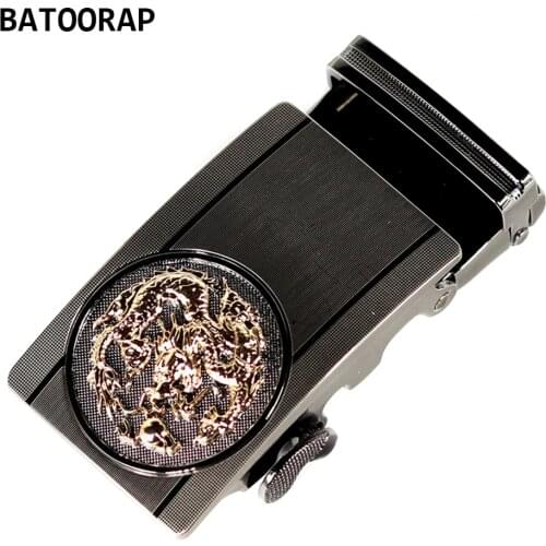 2021 New Casual Belt Buckle Automatic Fashion Dragon Ratchet Click Buckles Alloy Wire Drawing Process Fits In 3.5 CM Belts