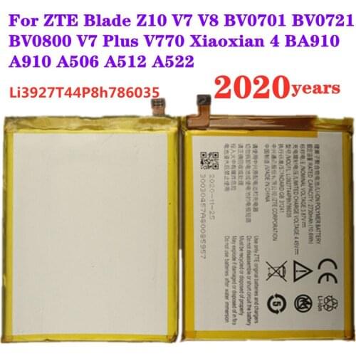 New Original Li3927T44P8h786035 Battery For ZTE Blade Z10 V7 V8 BV0701 BV0721 BV0800 V7 Plus V770 Xiaoxian 4 BA910 A910 A522