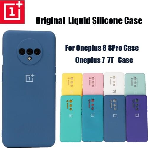 Oneplus 8 Pro Case Original Official Silicone Soft Ultra Thin Shockproof Full Protective Cover Oneplus One Plus 7 7T Pro Case
