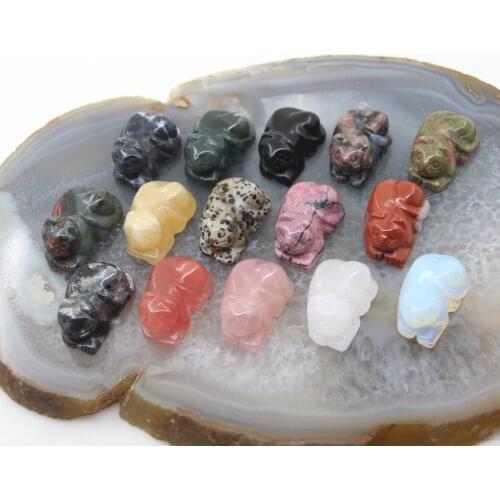Polished 1.5" Natural Stone Animal Figurine Healing Crystal Quartz Carved Cat Statue Home Decoration Sculpture Crafts Xmas Gift