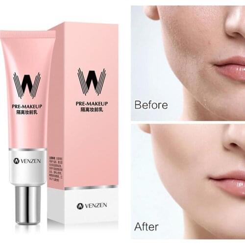 30ml VENZEN W Primer Make Up Shrink Pore Primer Base Smooth Face Brighten Makeup Skin Invisible Pores Concealer Korea