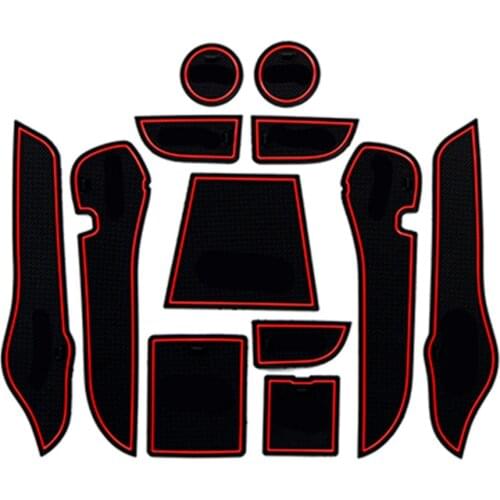 Car Door Groove Mat For Chery Tiggo 2 / Tiggo 3x 2016-2019 Gate Slot Mat Rubber Anti-Slip Mat Red White