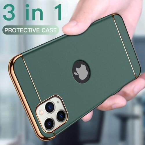 Shockproof Plating Matte Case For iPhone 11 12 Pro Xs Max XR X 6 7 8 Plus 6s SE Mini Luxury Silicone Bumper Hard PC Cover Funda