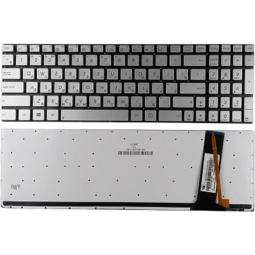 Russian Laptop keyboard for ASUS N56 N56V U500VZ N76 R500V R505 N550 N750 Q550 RU layout silver with backlit
