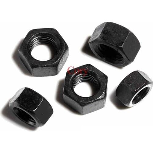 Hexagonal-head Nut Metric Thread M2 M2.5 M3 M4 M5 M6 M8 M10 M12 M14 M16 Black Grade 8.8 Carbon Steel Hex Nut Screw Nut CZYC